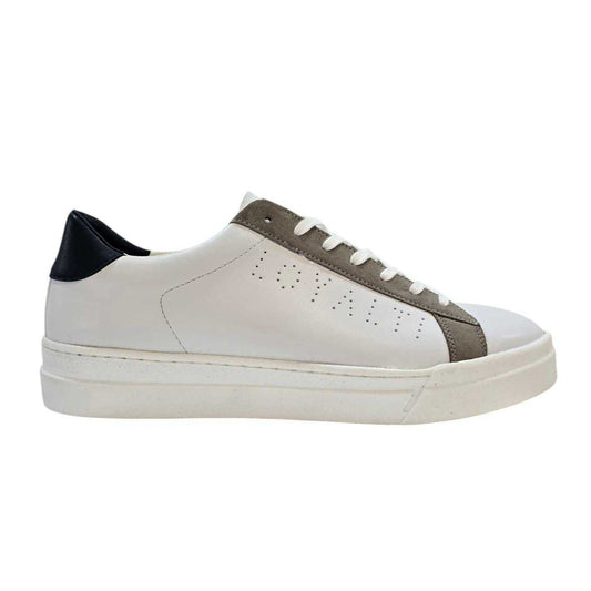White - Front - Loyalti Mens Levia Leather Flat Trainers