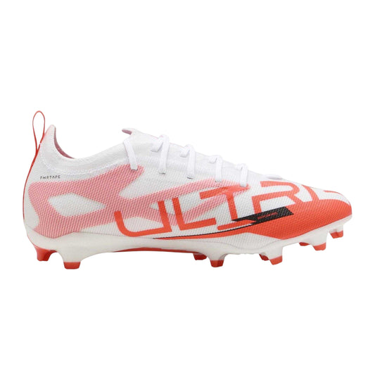 Puma White-Orange - Front - Puma Childrens-Kids Ultra Pro Firm Ground Football Boots
