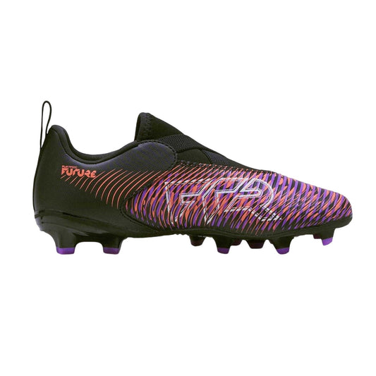 Puma Black-Purple - Front - Puma Childrens-Kids Future Match Firm Ground Football Boots