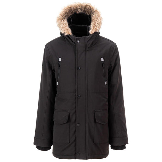 Black - Front - Firetrap Boys Faux Fur Trim Parka