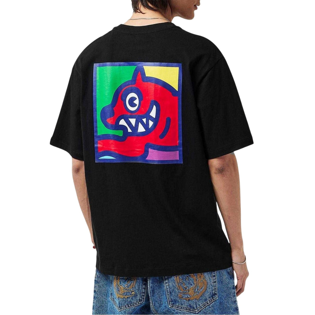 Black - Pack Shot - ICECREAM Mens Pop Art Cotton Relaxed Fit T-Shirt