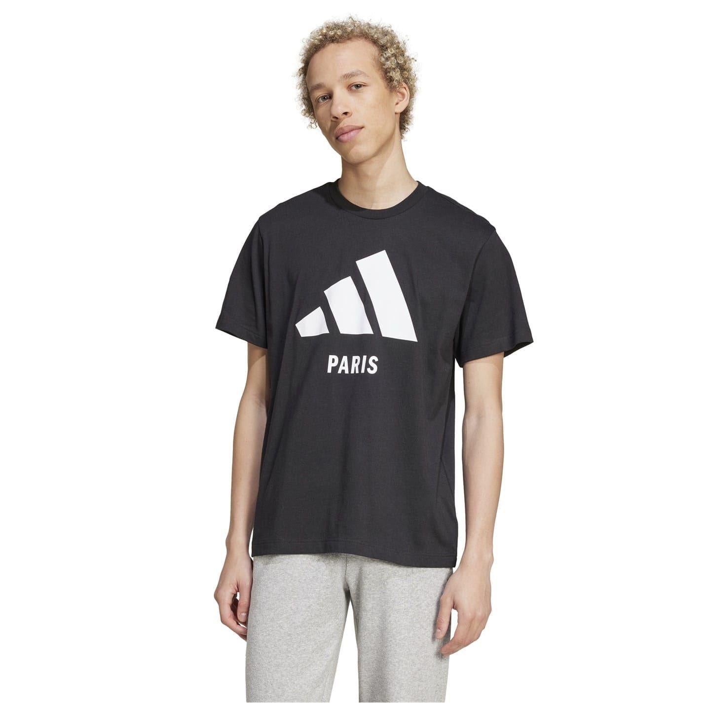 Black - Side - Adidas Unisex Adult Paris T-Shirt