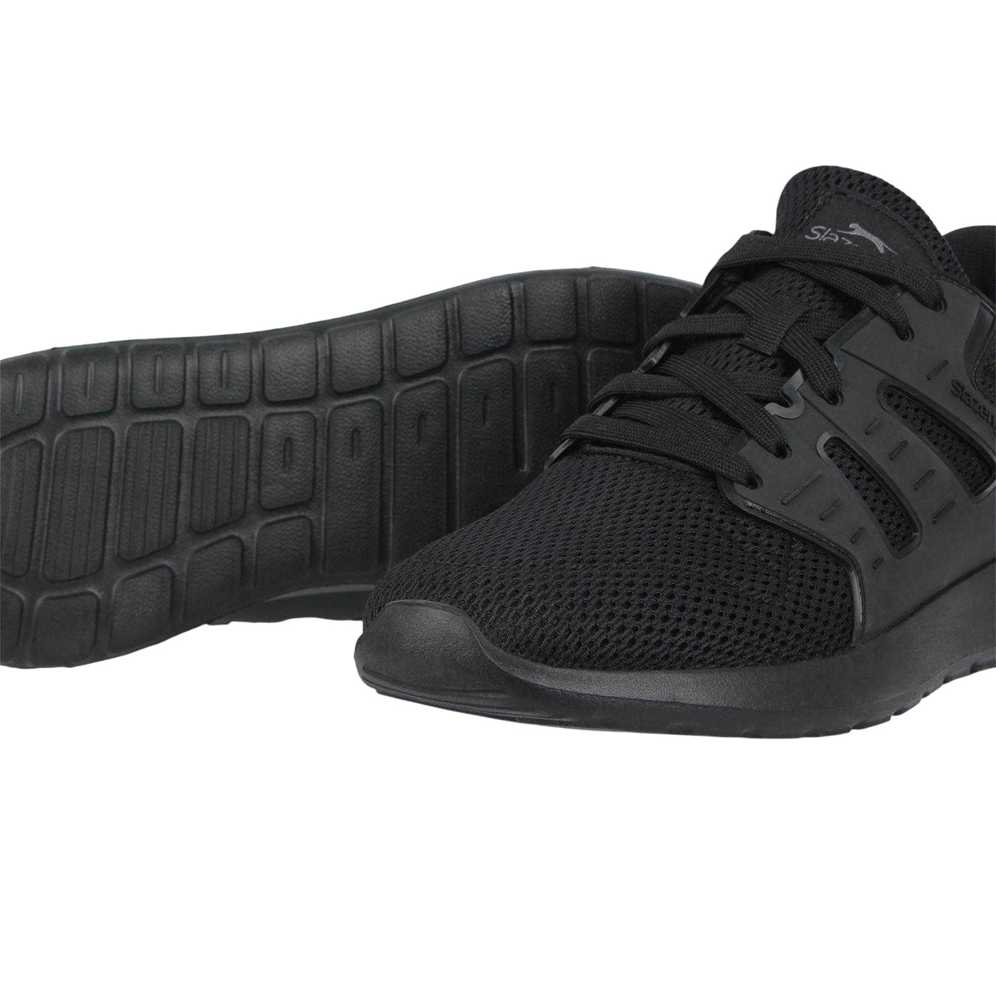 Black - Lifestyle - Slazenger Mens Clayton Mesh Casual Flat Trainers
