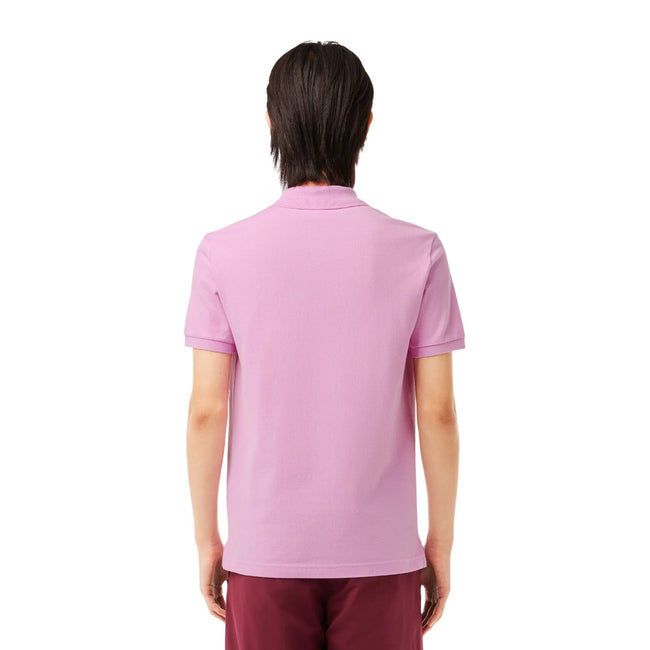 Pink - Back - Lacoste Mens L.12.12 Pique Slim Polo Shirt