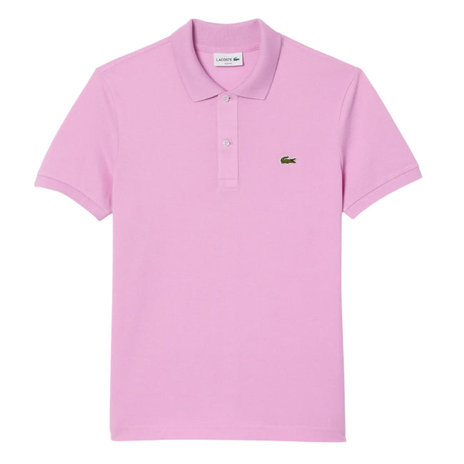 Pink - Front - Lacoste Mens L.12.12 Pique Slim Polo Shirt