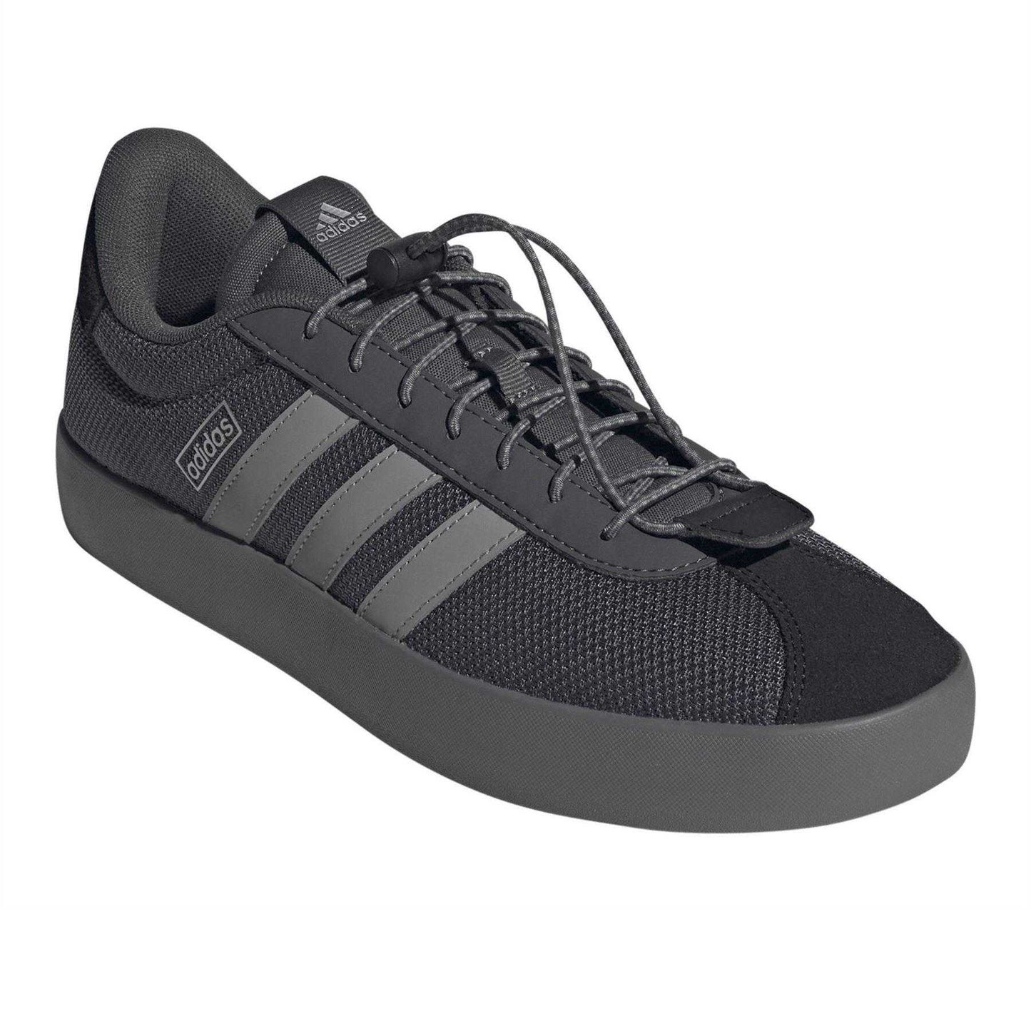 Grey - Pack Shot - Adidas Mens VL Court 3.0 Leather Flat Skate Shoes