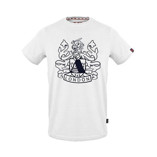 White - Front - Aquascutum Mens London Graphic Print T-Shirt