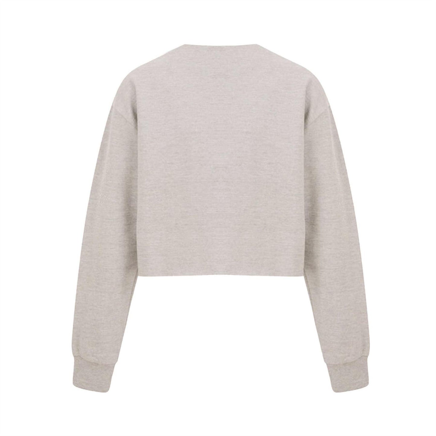 Oatmeal - Back - Miso Womens-Ladies Crop Sweatshirt