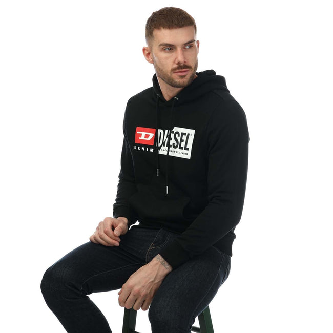 Black - Lifestyle - Diesel Mens S-Girk Cuty Felpa Hoodie