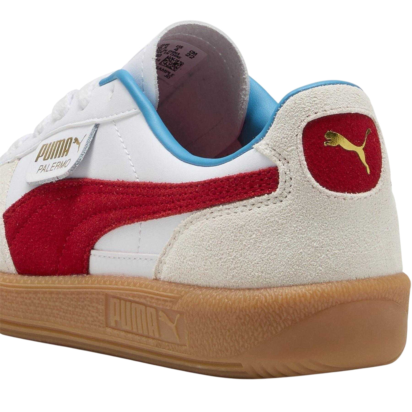 White-Red - Lifestyle - Puma Boys Palermo Classic Leather Flat Trainers