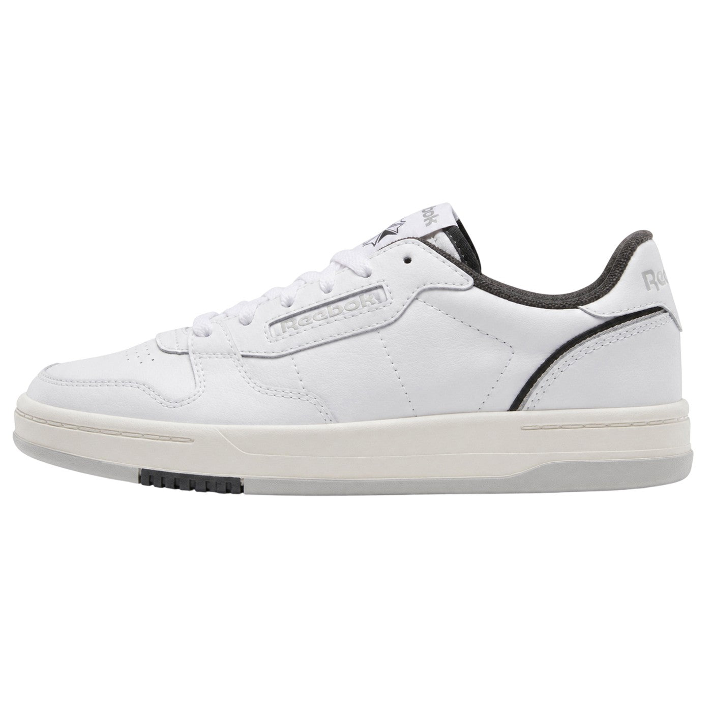 White-Grey - Back - Reebok Womens-Ladies Phase Court Leather Flatform Trainers