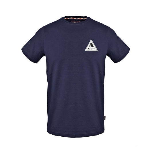 Navy - Front - Aquascutum Mens Chest Logo Regular T-Shirt