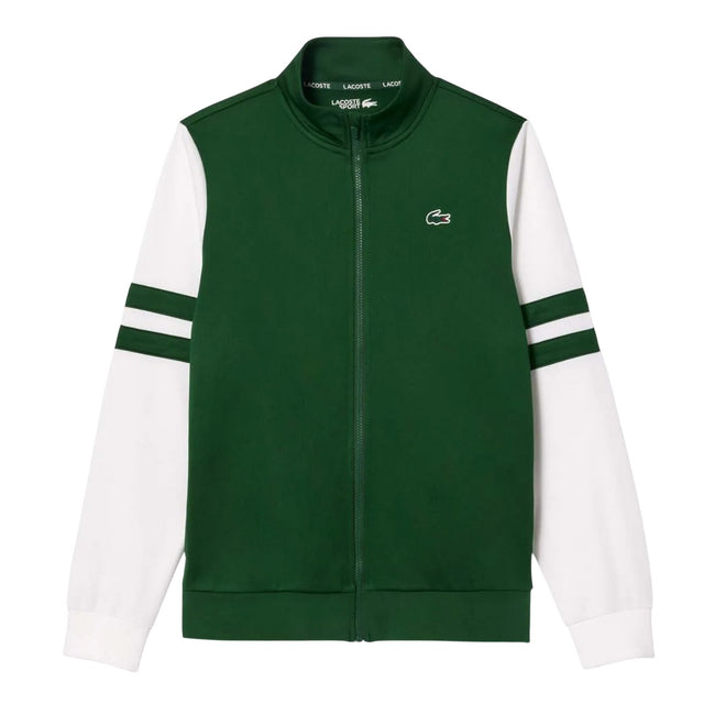 Green-White - Front - Lacoste Unisex Adult Sportsuit Striped Tennis Jacket