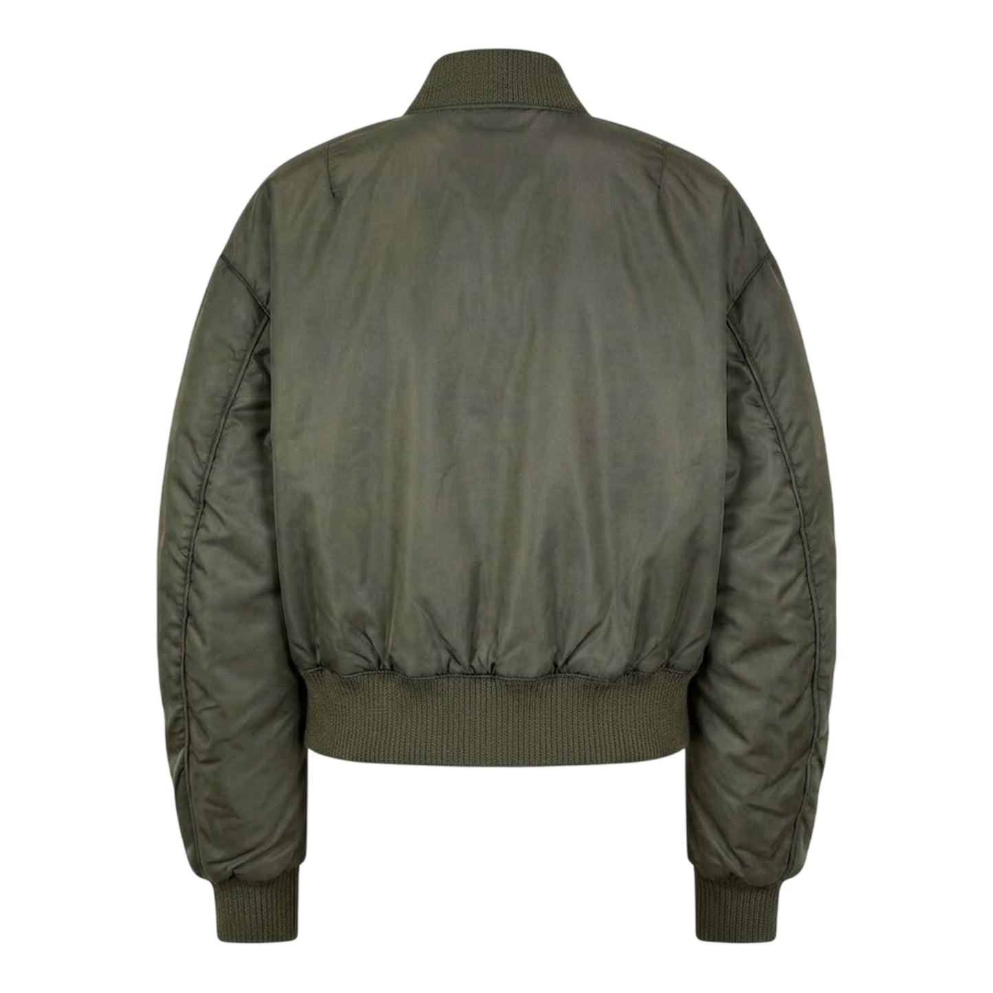 Mid Green - Back - Hugo Womens-Ladies Ferida Satin Padded Bomber Jacket