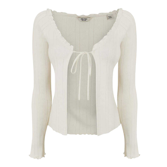 Vintage White - Front - Jack Wills Womens-Ladies Viscose Open Front Long-Sleeved Cardigan