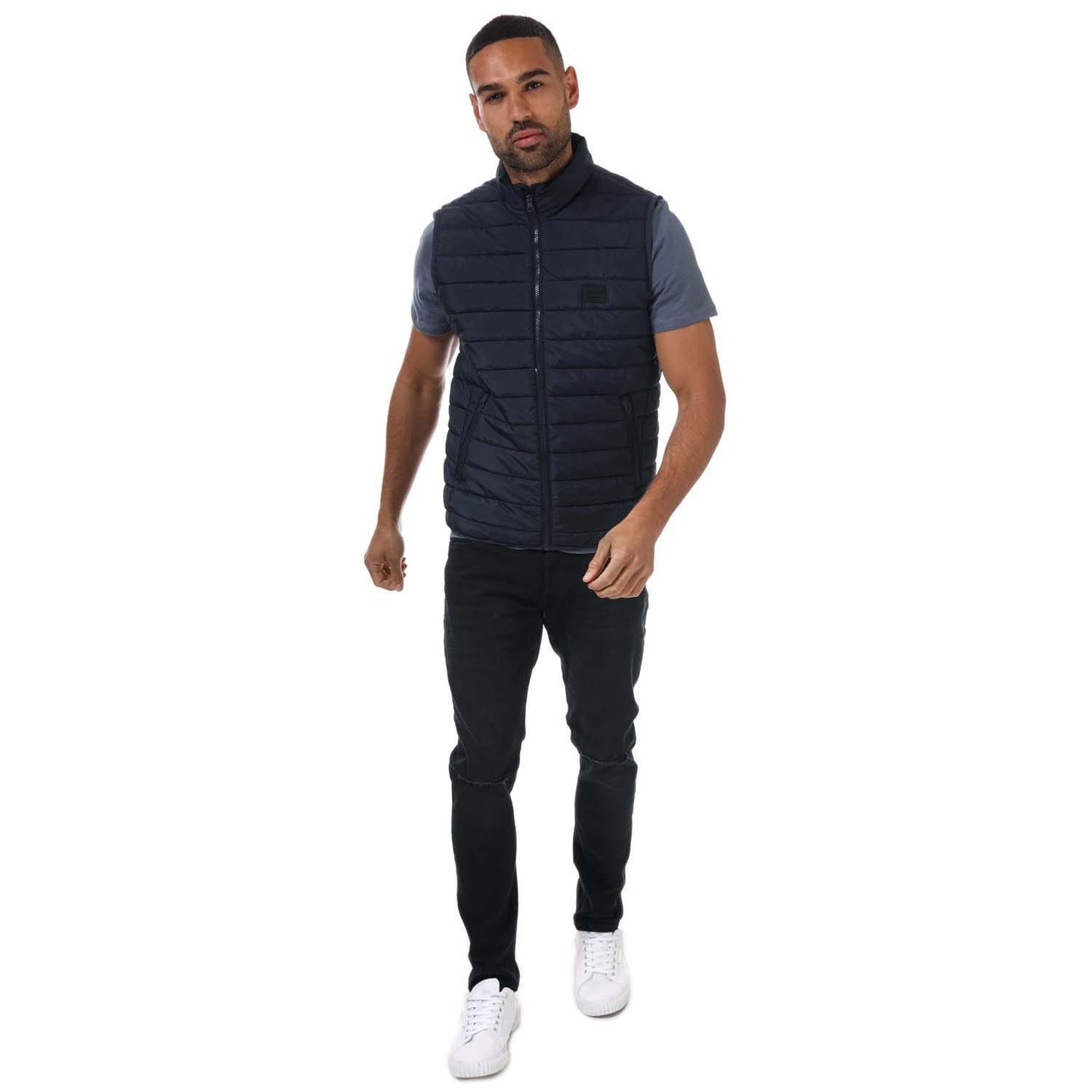 Navy - Close up - Jack And Jones Mens Wing Gilet