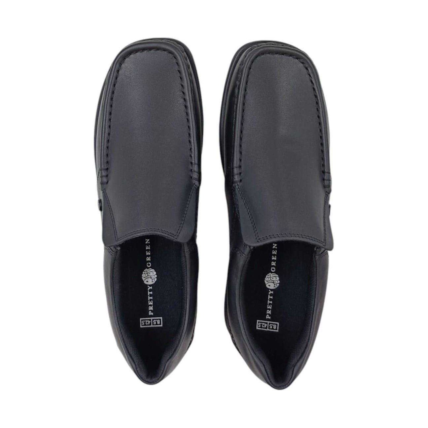 Black - Pack Shot - Pretty Green Mens Waltham Flat Loafers