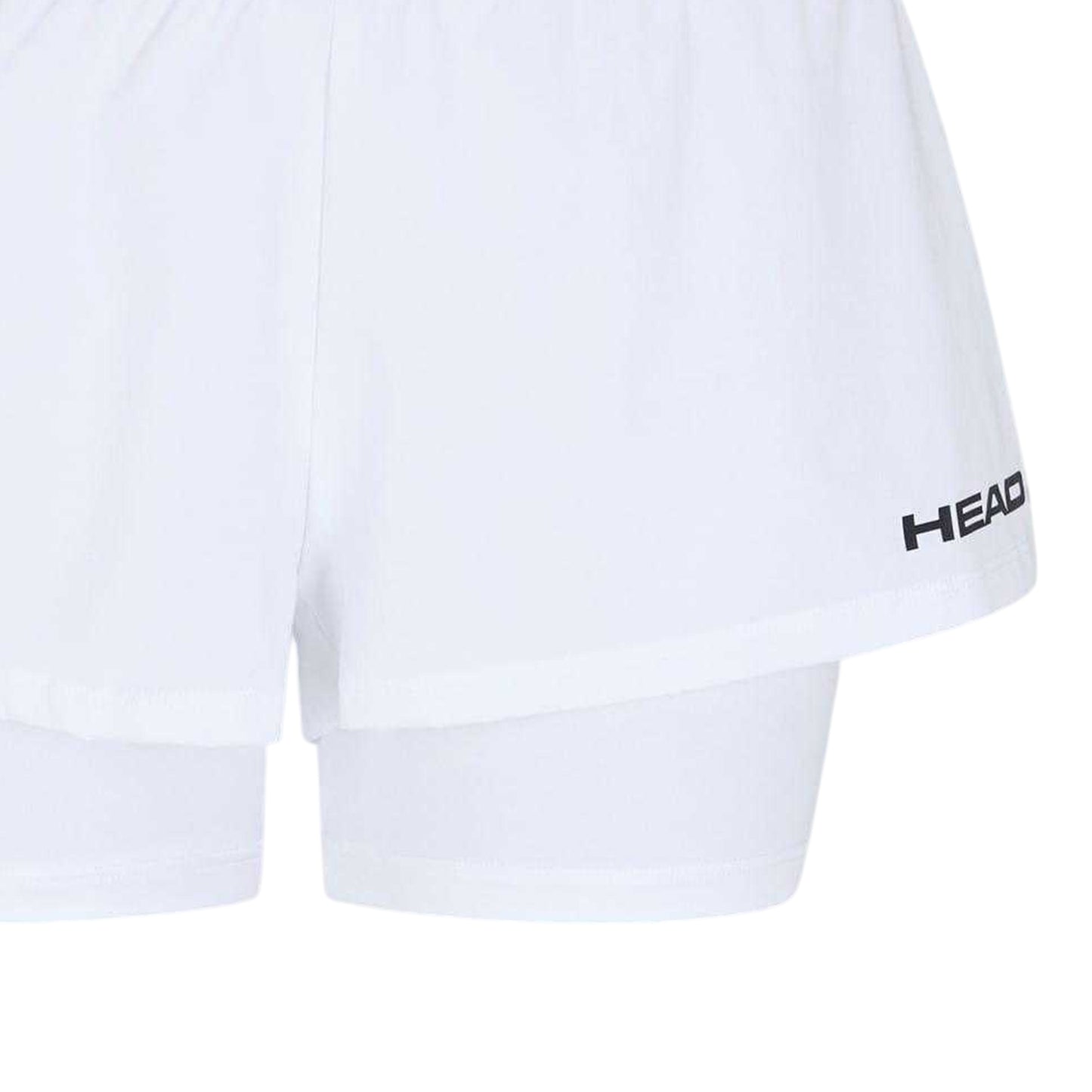 White - Back - Head Womens-Ladies Dynamic Layered Tennis Shorts