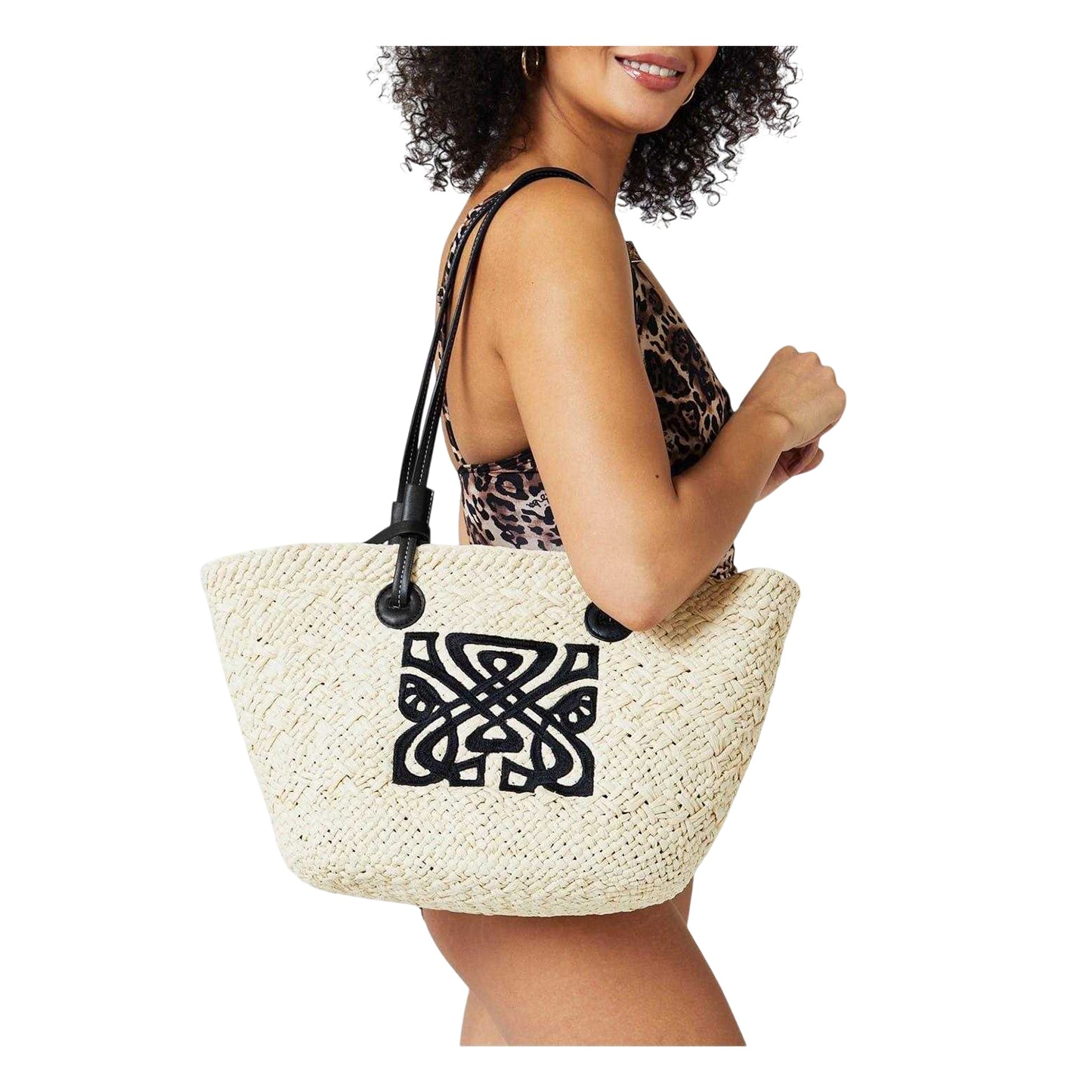 Natural Blend - Side - Biba Straw Beach Tote Bag