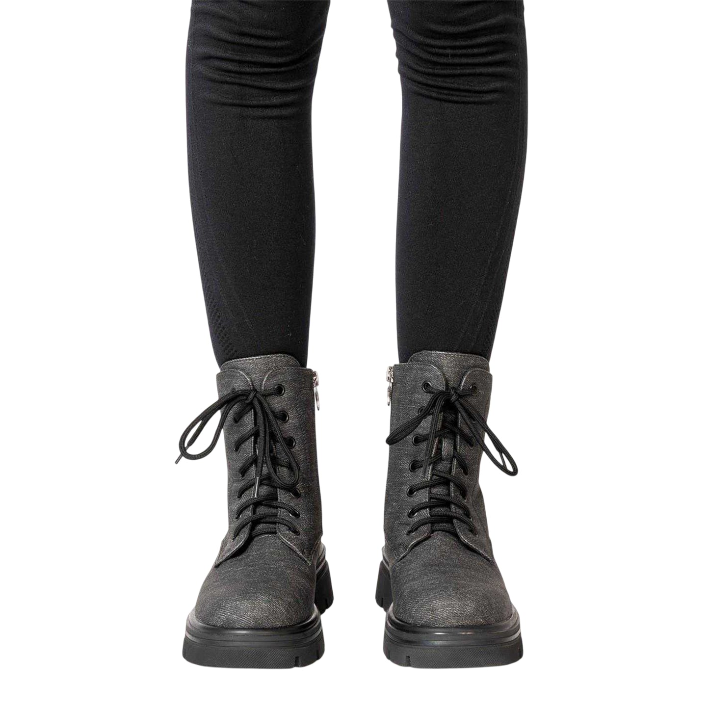 Black - Lifestyle - Miso Womens-Ladies Bella Low Block Heel Biker Boots