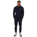 Navy - Close up - Puma Mens Essentials Small Logo Hoodie