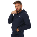 Navy - Pack Shot - Puma Mens Essentials Small Logo Hoodie