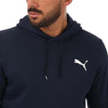 Navy - Side - Puma Mens Essentials Small Logo Hoodie