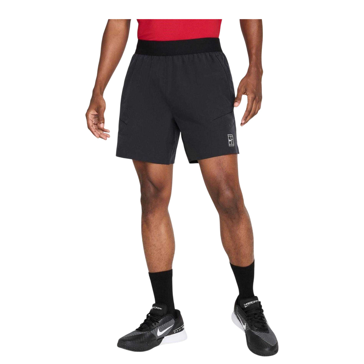 Black-White - Side - Nike Mens Advantage Lightweight Regular Shorts