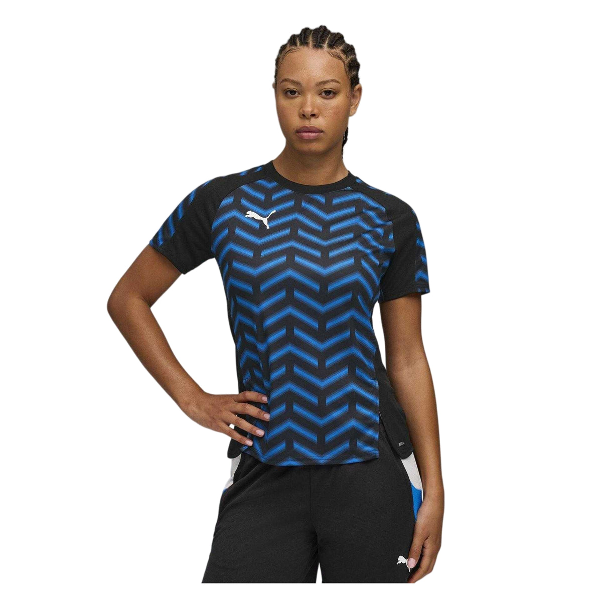 Black-Blue - Side - Puma Womens-Ladies Training T-Shirt