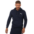Navy - Front - Puma Mens Essentials Small Logo Hoodie