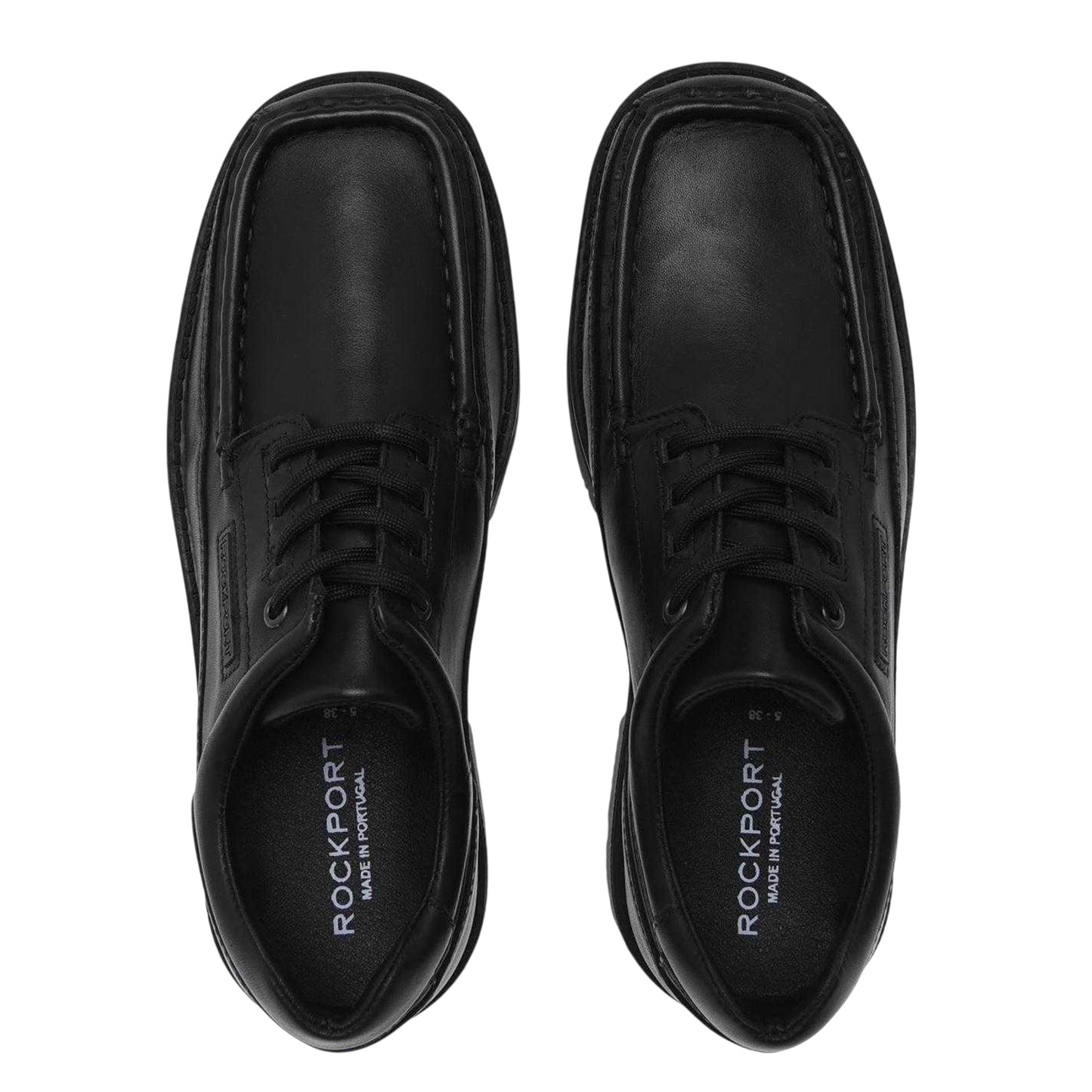 Black - Pack Shot - Rockport Boys Leather TruTECH Shoes