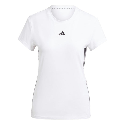 White-Black - Front - Adidas Womens-Ladies Hyglm 3 Stripes T-Shirt