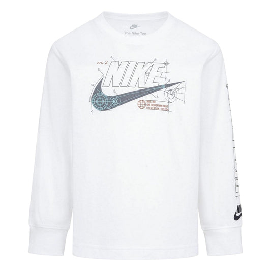 White - Front - Nike Womens-Ladies Blueprint Long-Sleeved T-Shirt
