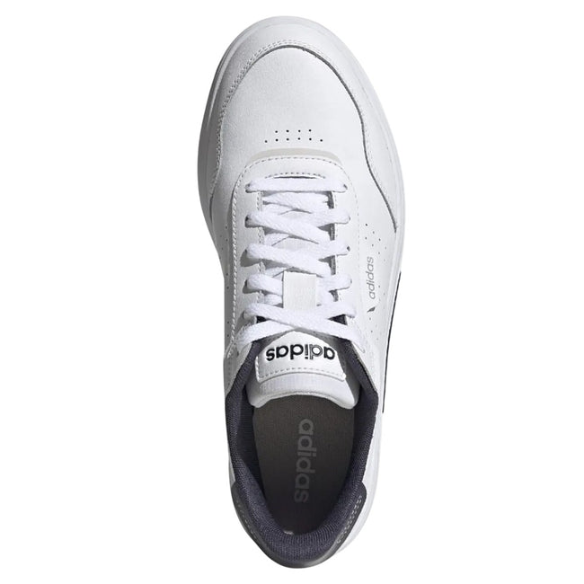 White-Navy - Close up - Adidas Mens Courtphase Leather Court Trainers