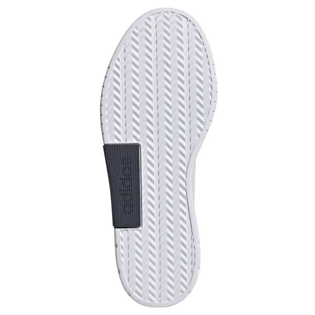White-Navy - Side - Adidas Mens Courtphase Leather Court Trainers