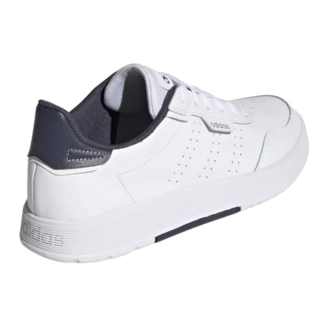 White-Navy - Back - Adidas Mens Courtphase Leather Court Trainers