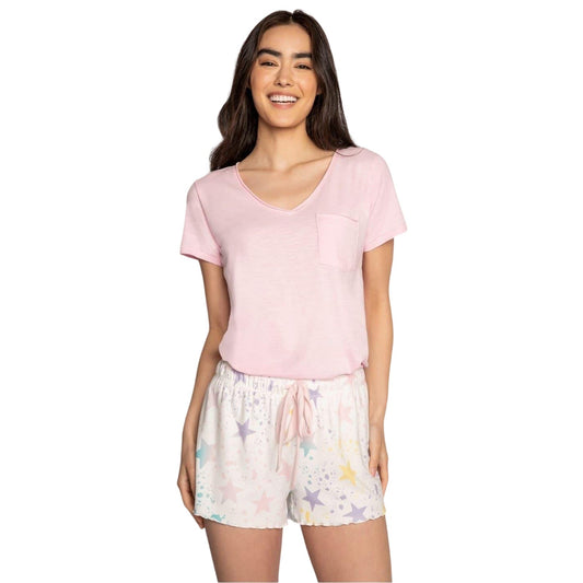 Off White - Front - PJ Salvage Womens-Ladies Star Print Shorts