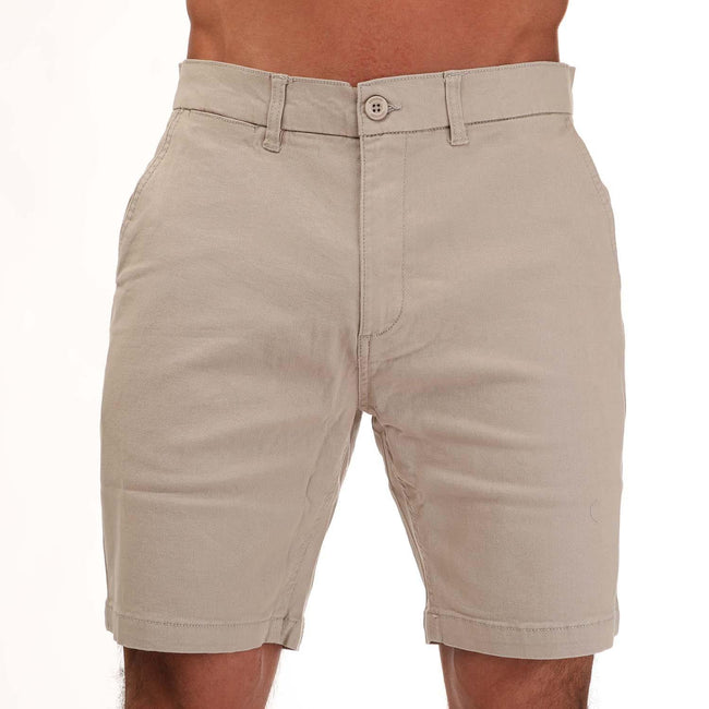 Stone - Front - Weekend Offender Mens Dillenger Cotton Twill Shorts
