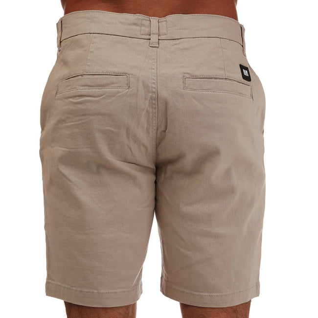 Stone - Back - Weekend Offender Mens Dillenger Cotton Twill Shorts