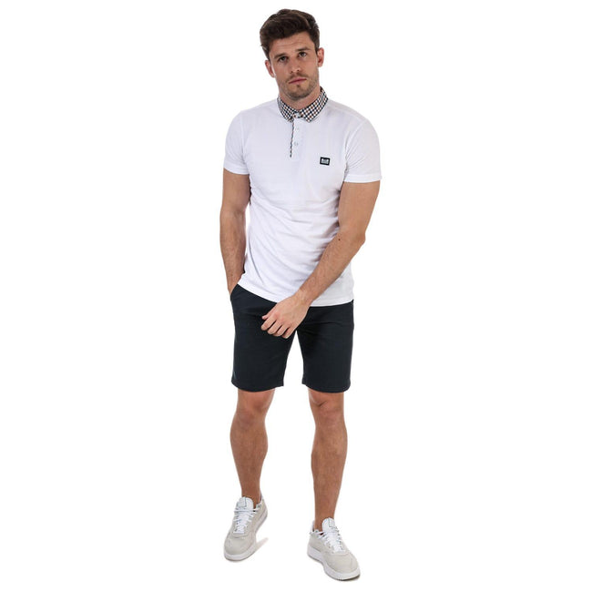 Navy - Close up - Weekend Offender Mens Dillenger Cotton Twill Shorts