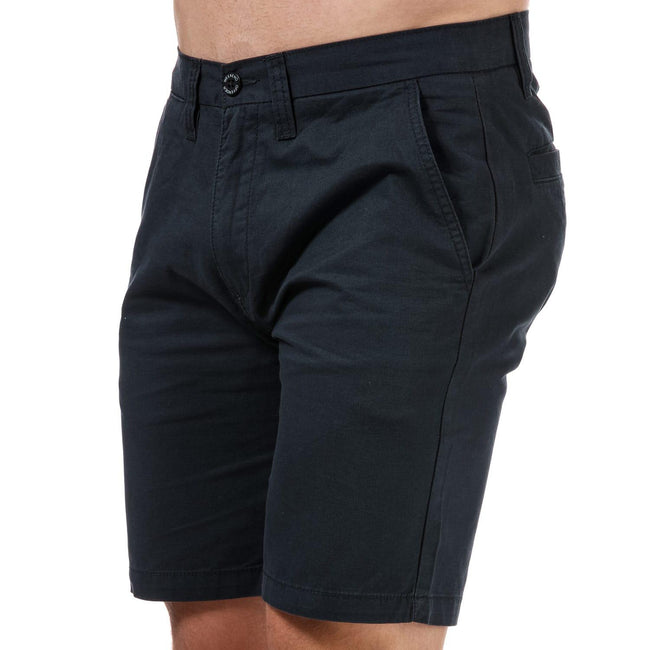 Navy - Side - Weekend Offender Mens Dillenger Cotton Twill Shorts