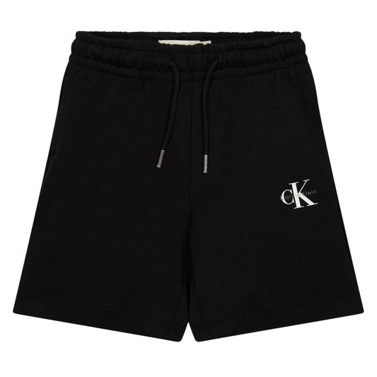 Black - Front - Calvin Klein Childrens-Kids Jeans Monogram Sweat Shorts