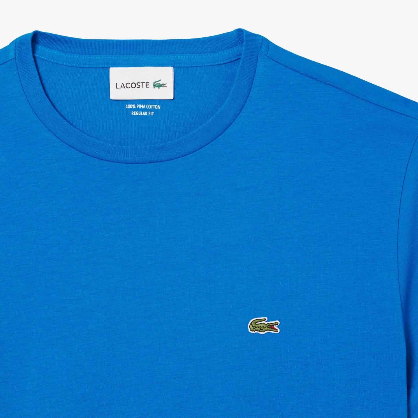 Blue - Close up - Lacoste Mens Pima Cotton T-Shirt