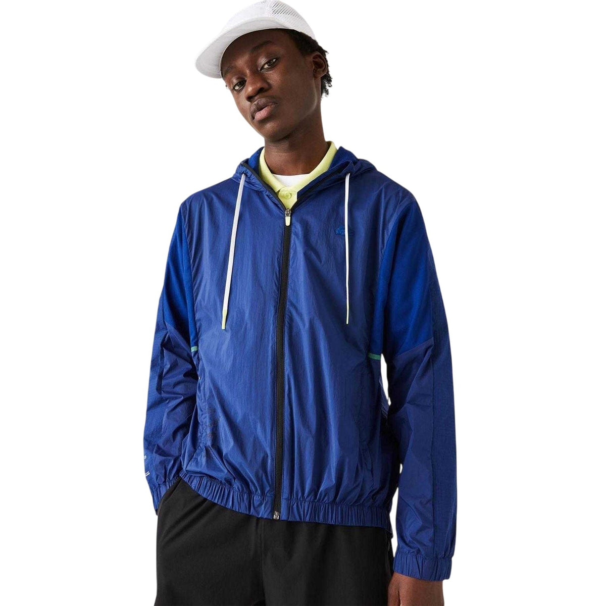 Blue - Side - Lacoste Mens Block Lightweight Windbreaker