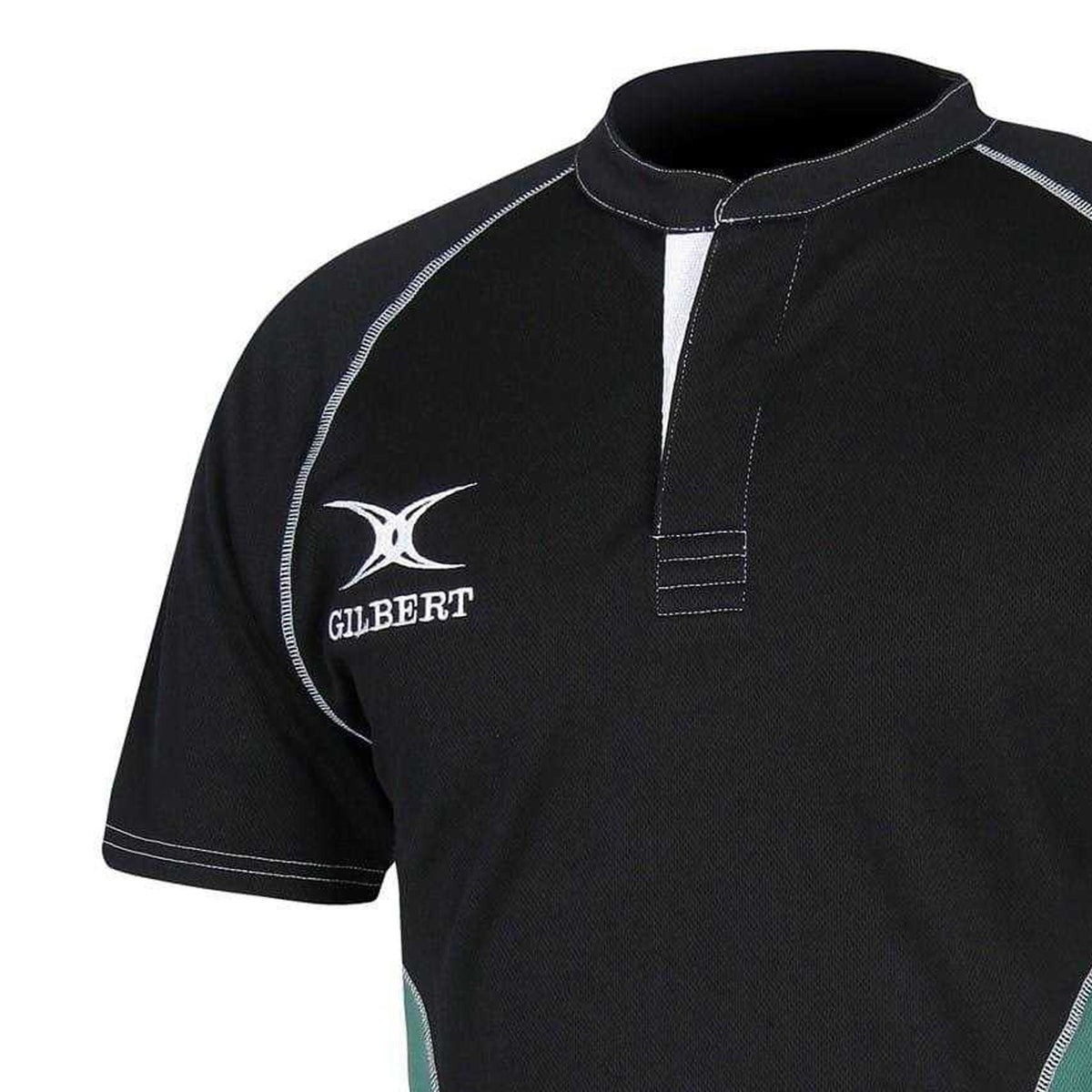 Black-Green - Back - Gilbert Childrens-Kids Contrast Panel Regular Raglan Shirt