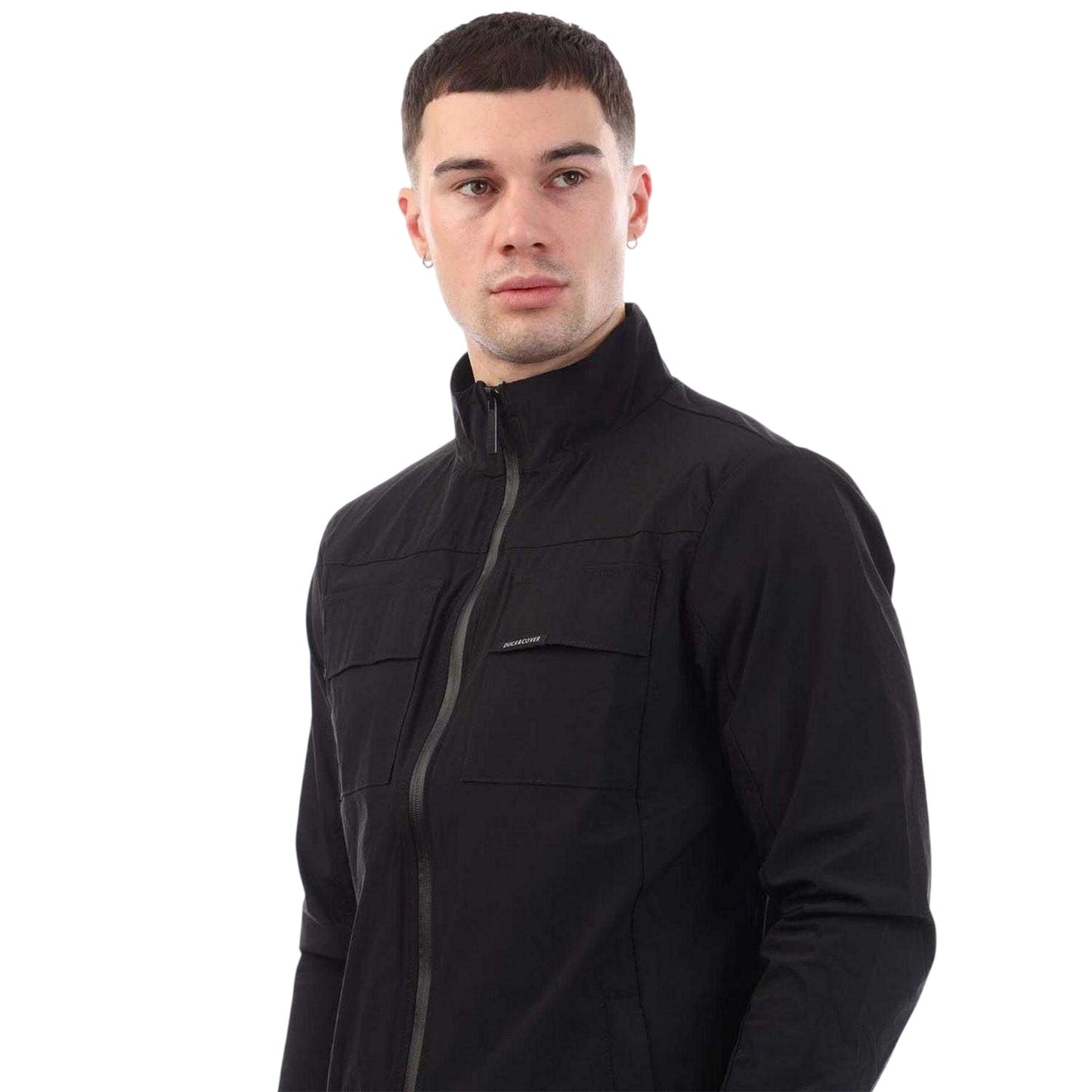 Black - Side - Duck and Cover Mens Chamata Nylon Jacket