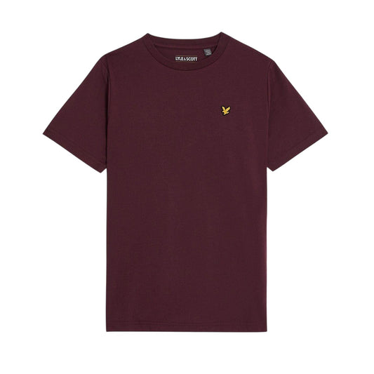 Burgundy - Front - Lyle & Scott Childrens-Kids Embroidered Logo Regular T-Shirt