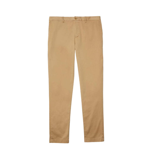 Beige - Front - Lacoste Mens Organic Cotton Slim Chinos
