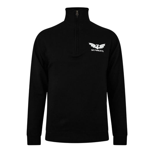 Black - Front - Castore Unisex Adult Fleece Quarter Zip Rugby Sweatshirt