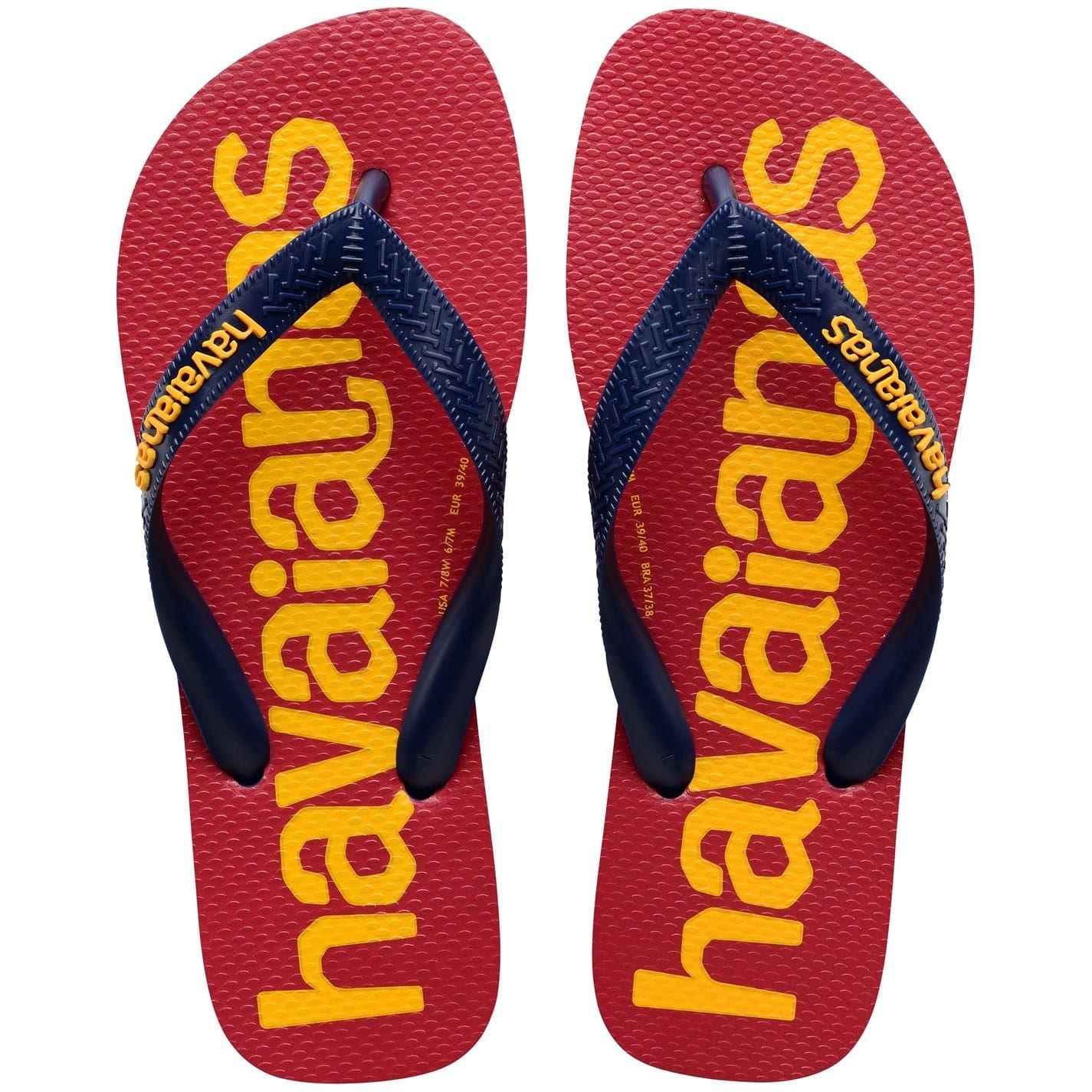 Navy Blue - Back - Havaianas Womens-Ladies Logomania Flat Flip Flops